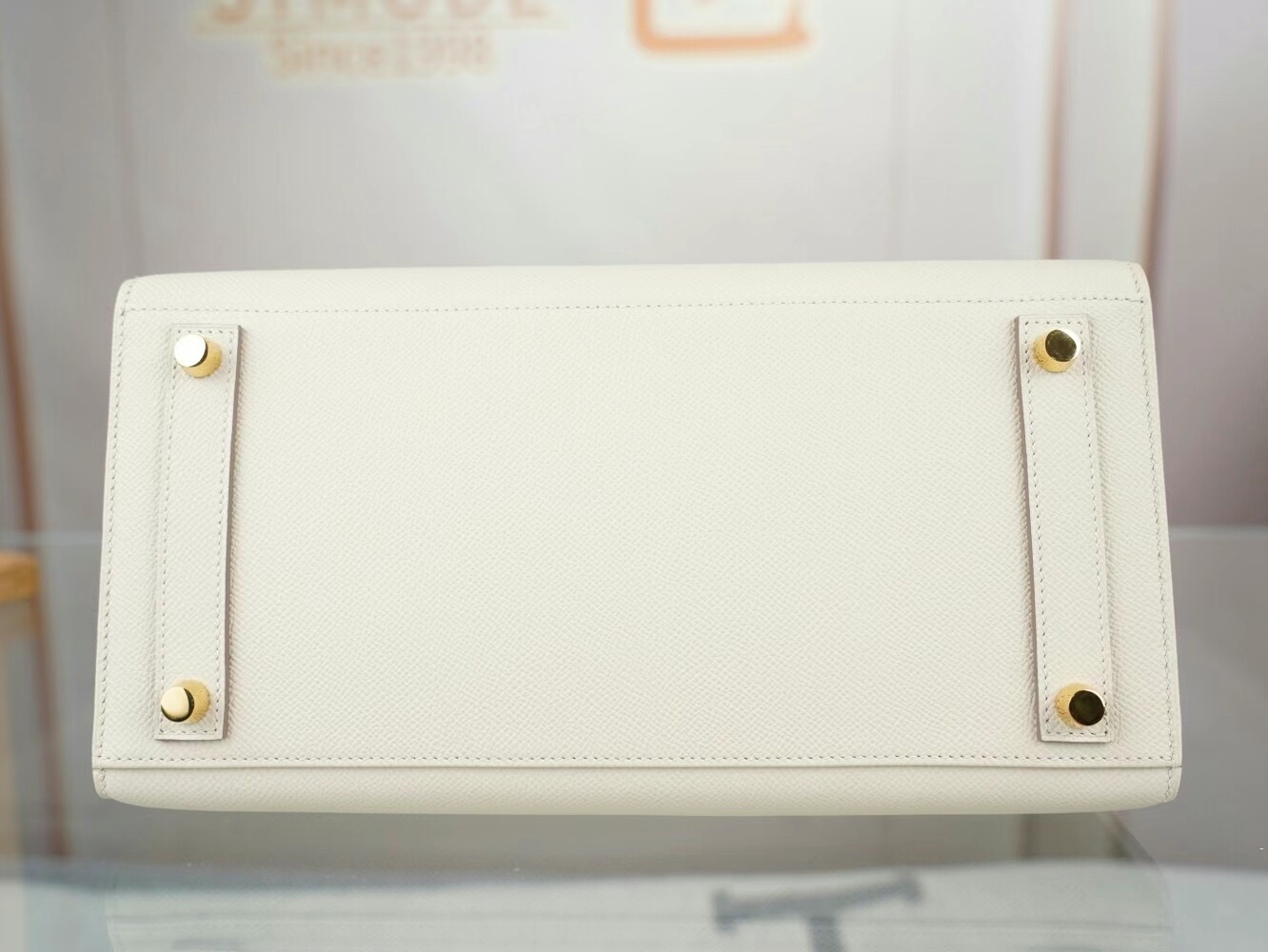 爱马仕包包官网 Hermes Birkin30CM CC10奶昔白Epsom皮铂金包外缝 金扣