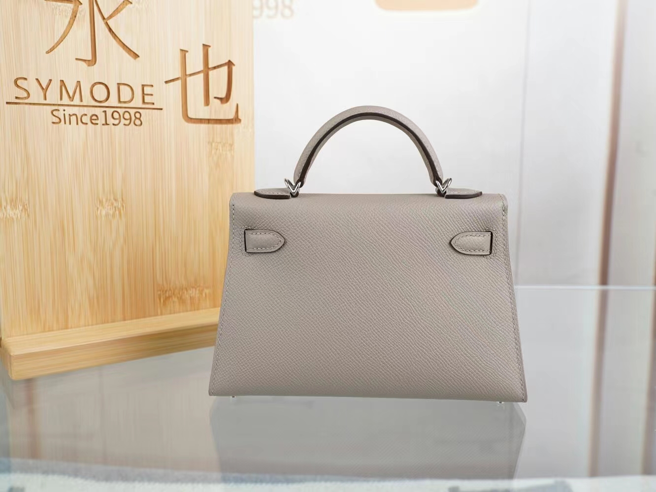 水也名品 Hermes Mini Kelly19CM 爱马仕M8沥青灰Epsom皮迷你凯莉包二代