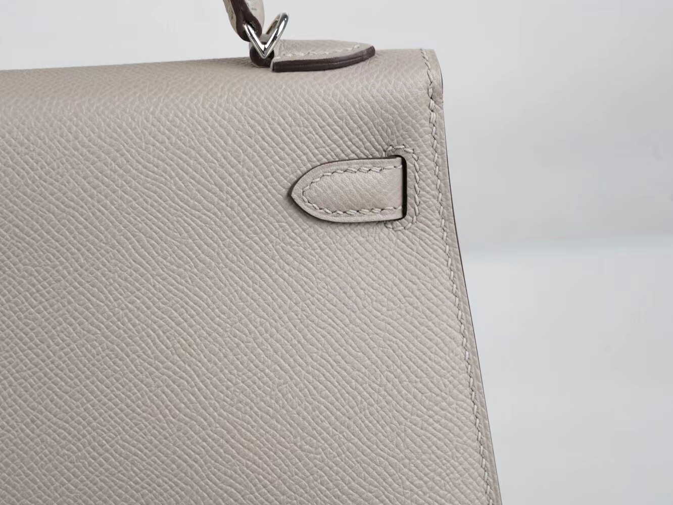 水也名品 Hermes Mini Kelly19CM 爱马仕M8沥青灰Epsom皮迷你凯莉包二代