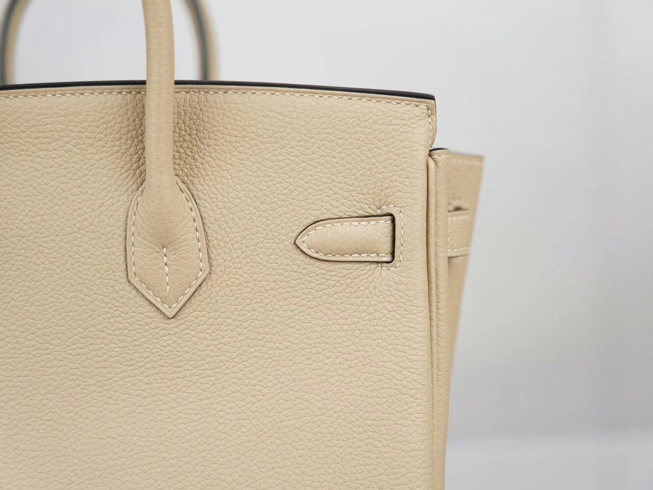 Symode爱马仕铂金包定制 Hermes Birkin25CM S2风衣灰Togo皮 金扣/银扣