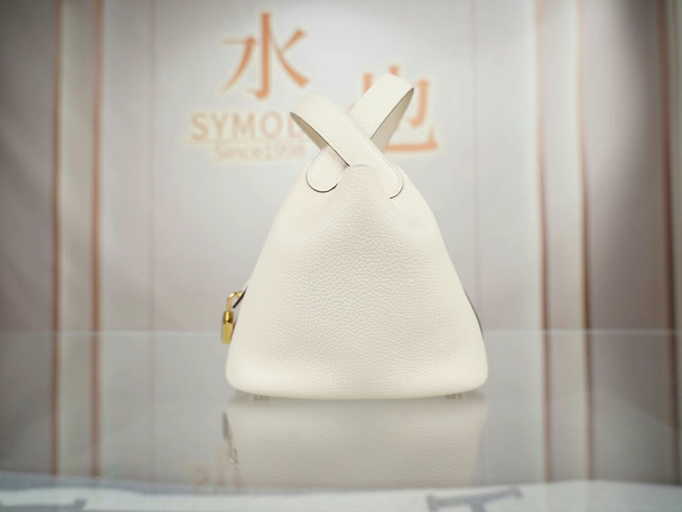 爱马仕水桶包定制 Hermes Picotin Lock18CM I2奶油白NataTC皮 金扣