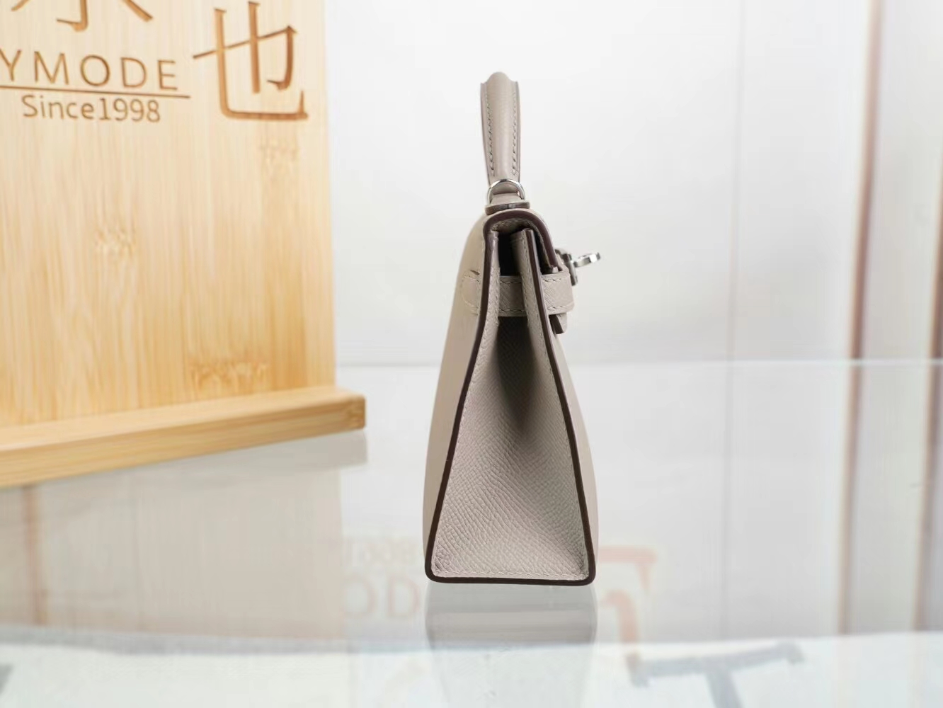水也名品 Hermes Mini Kelly19CM 爱马仕M8沥青灰Epsom皮迷你凯莉包二代