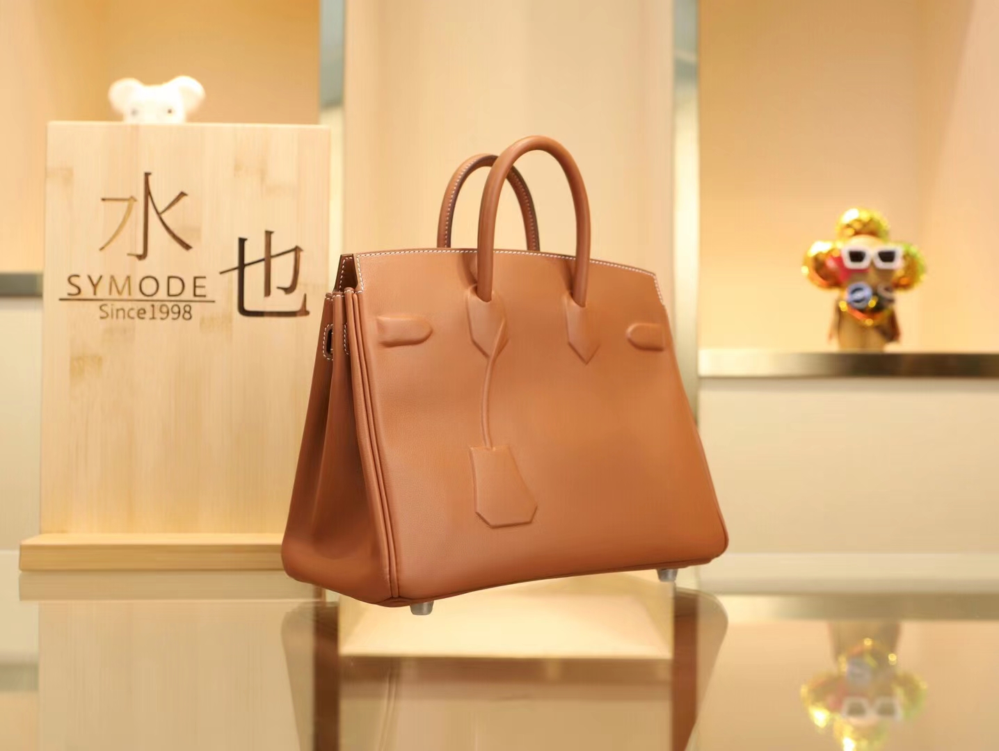 Symode爱马仕幻影铂金包 Hermes Birkin Shadow 25CM金棕色Gold牛皮