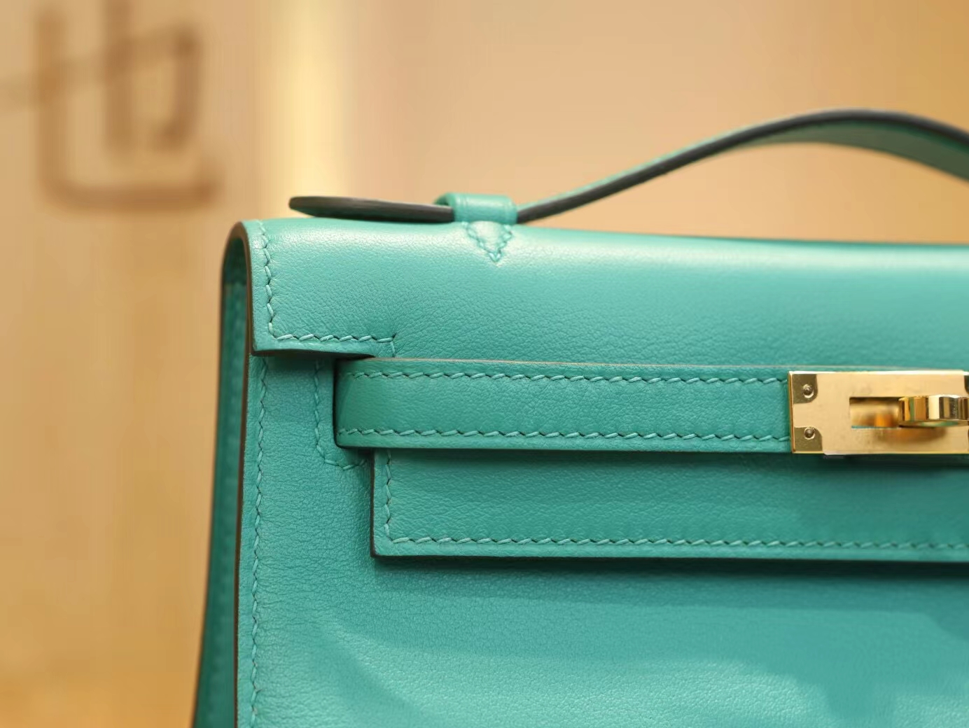 Hermes爱马仕U1维罗纳绿Swift皮迷你凯莉包一代Mini Kelly Pochette22cm