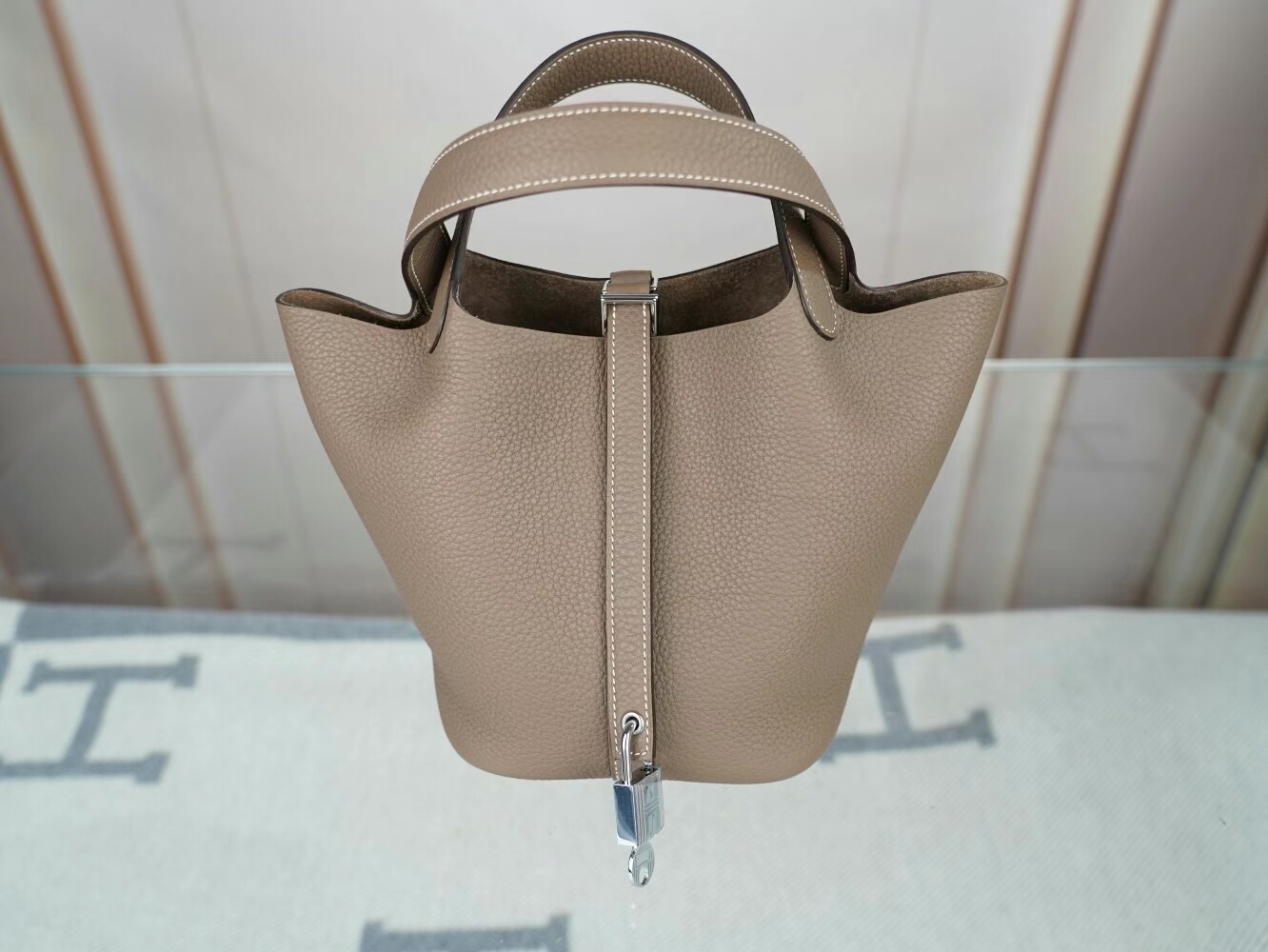 水也名品 爱马仕菜篮子包 Hermes Picotin Lock18/22CM CC18大象灰TC皮 银扣