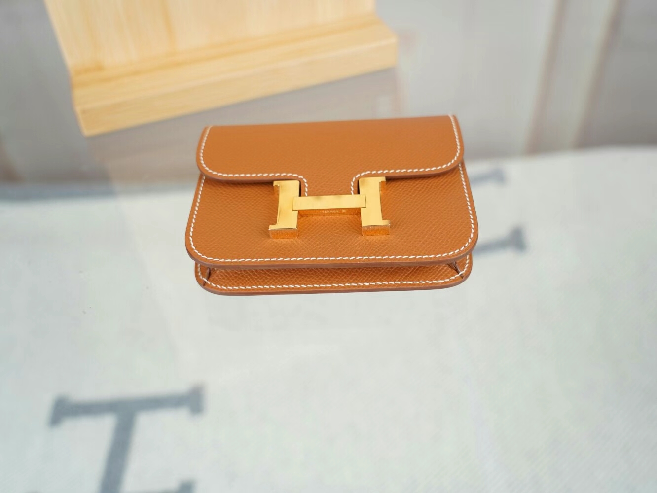 Symode Hermes Constance Slim 爱马仕37金棕色Epsom皮康斯坦钱包 金扣