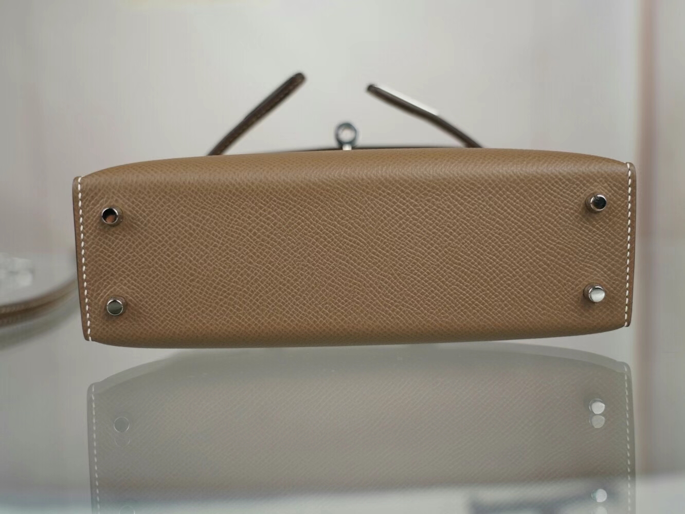 爱马仕迷你凯莉包二代 Hermes CK18大象灰Etoupe Epsom皮Mini Kelly19CM