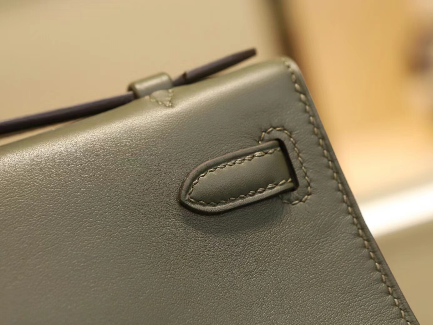 Hermes Mini Kelly Pochette22cm 爱马仕6H橄榄绿Swift皮迷你凯莉包一代 金扣