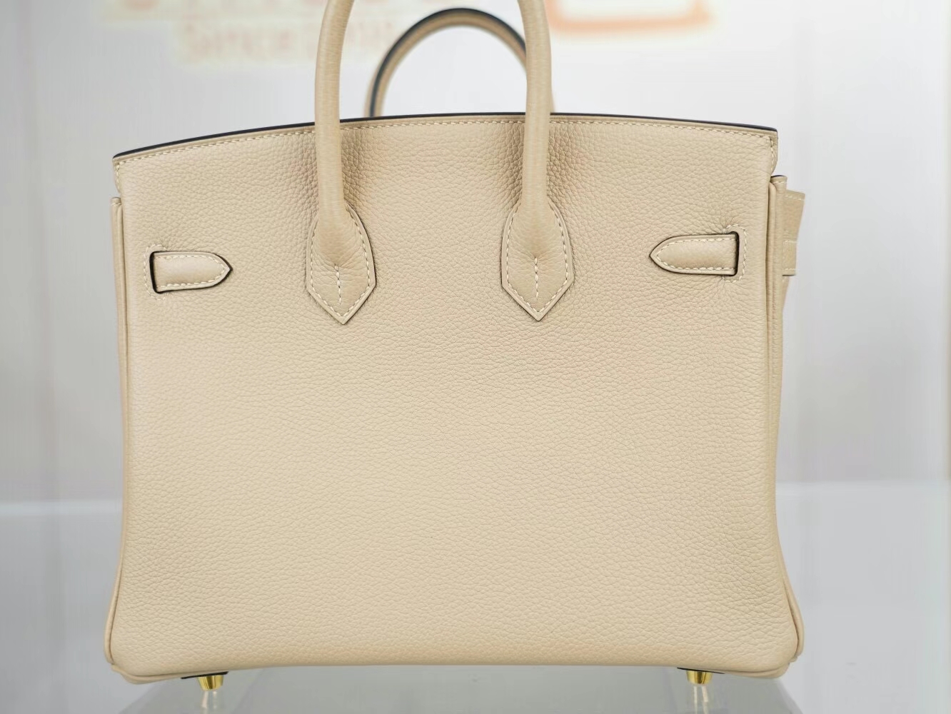 Symode爱马仕铂金包定制 Hermes Birkin25CM S2风衣灰Togo皮 金扣/银扣