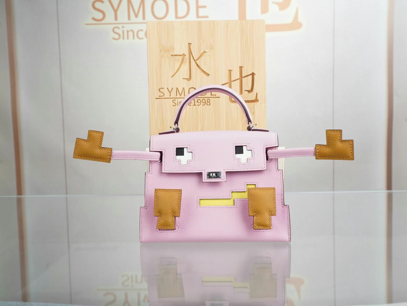 Symode爱马仕新款马赛克娃娃包 Hermes X9锦葵紫Epsom皮Kelly Doll Picto