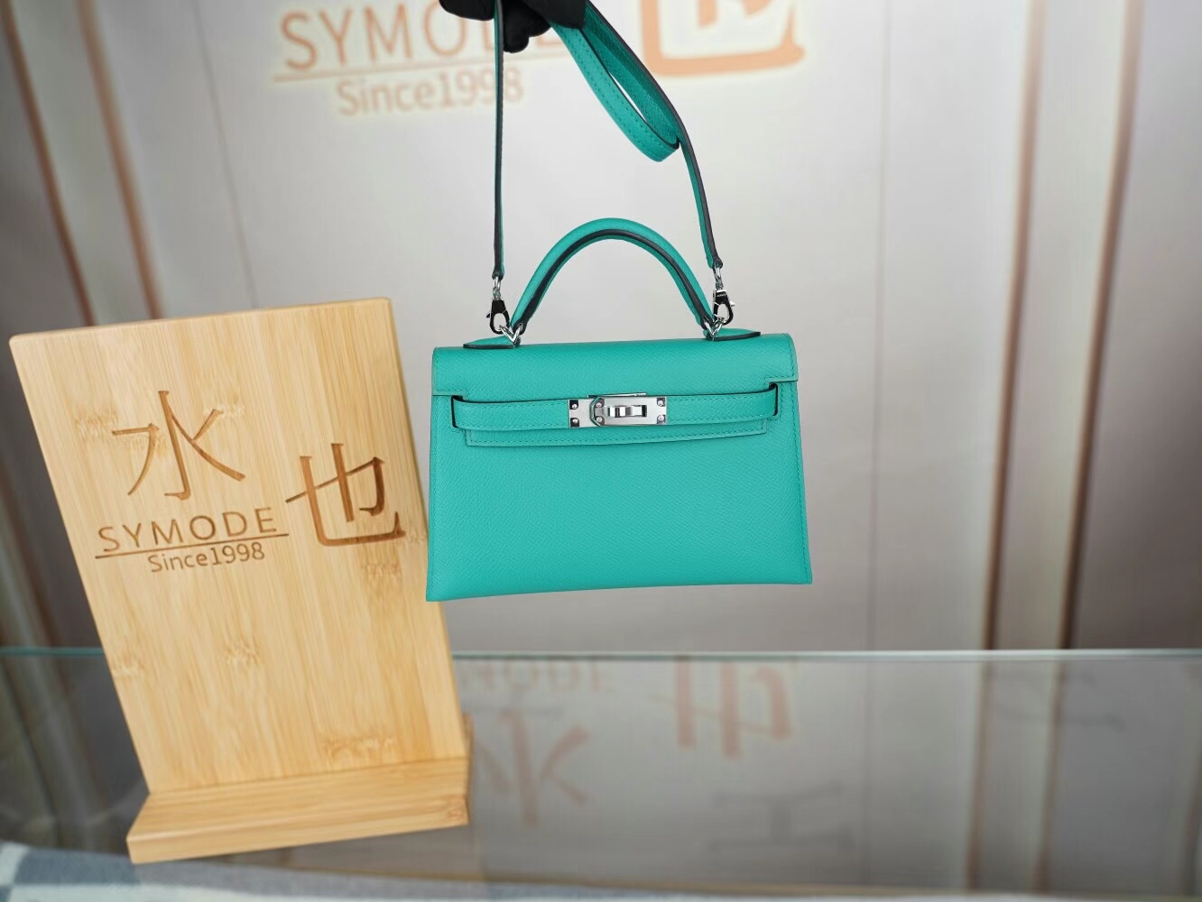 Symode 爱马仕迷你凯莉包二代 Hermes O6玉帝绿Epsom皮Mini Kelly19CM 银扣