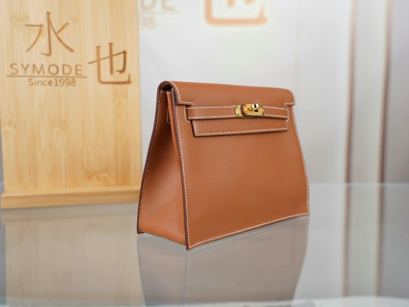 Symode Hermes Kelly Danse22CM 爱马仕CK37金棕Evercolor皮跳舞包 金扣