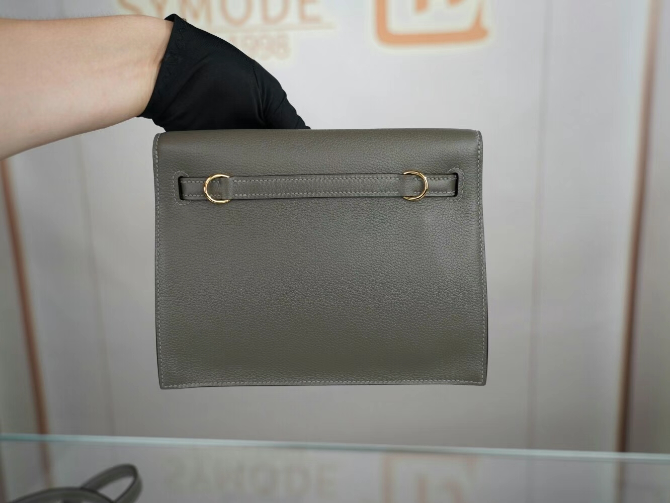 Hermes Kelly Danse22CM 爱马仕8F锡器灰Etain Evercolor皮跳舞包 金扣