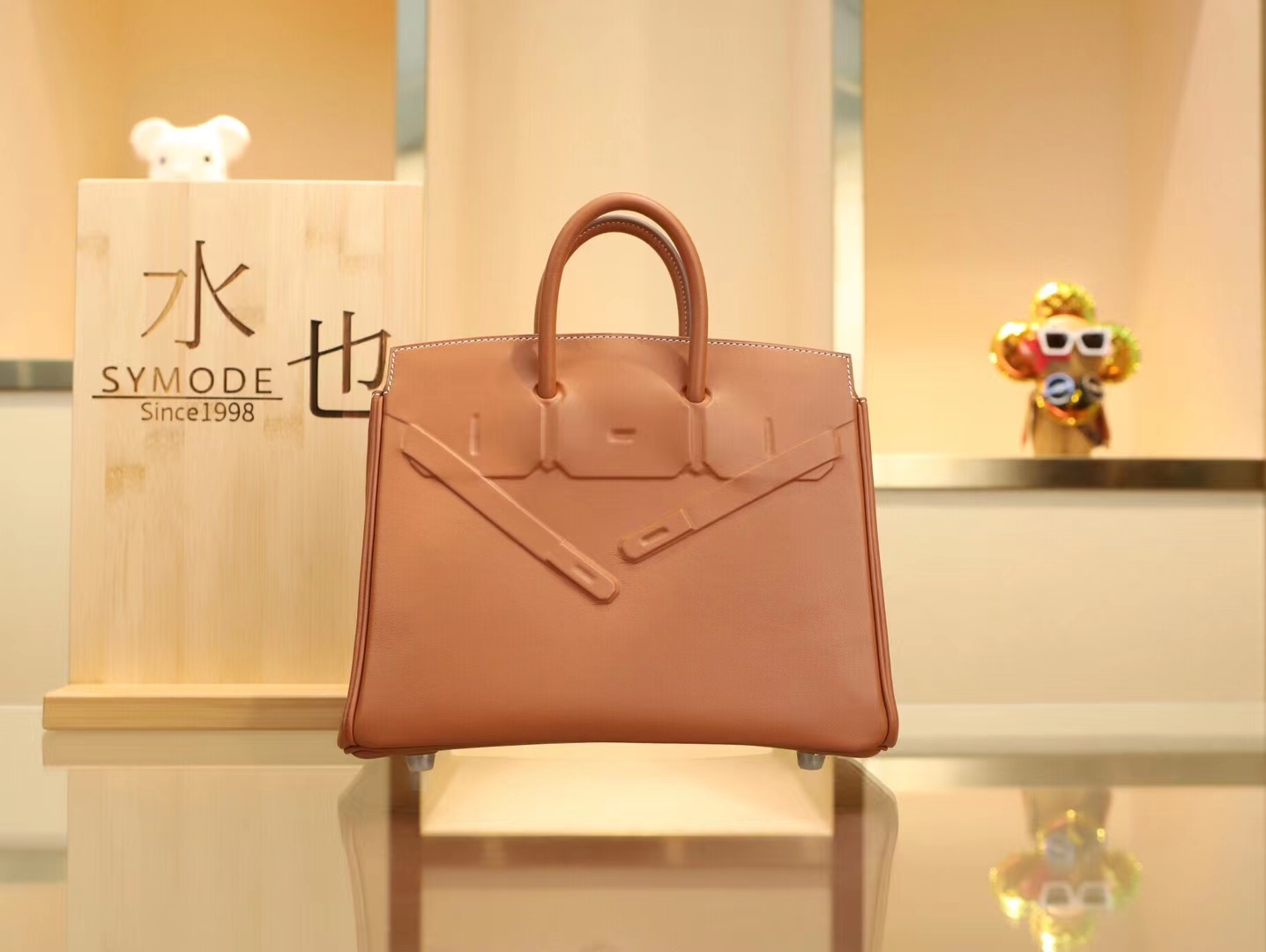 Symode爱马仕幻影铂金包 Hermes Birkin Shadow 25CM金棕色Gold牛皮