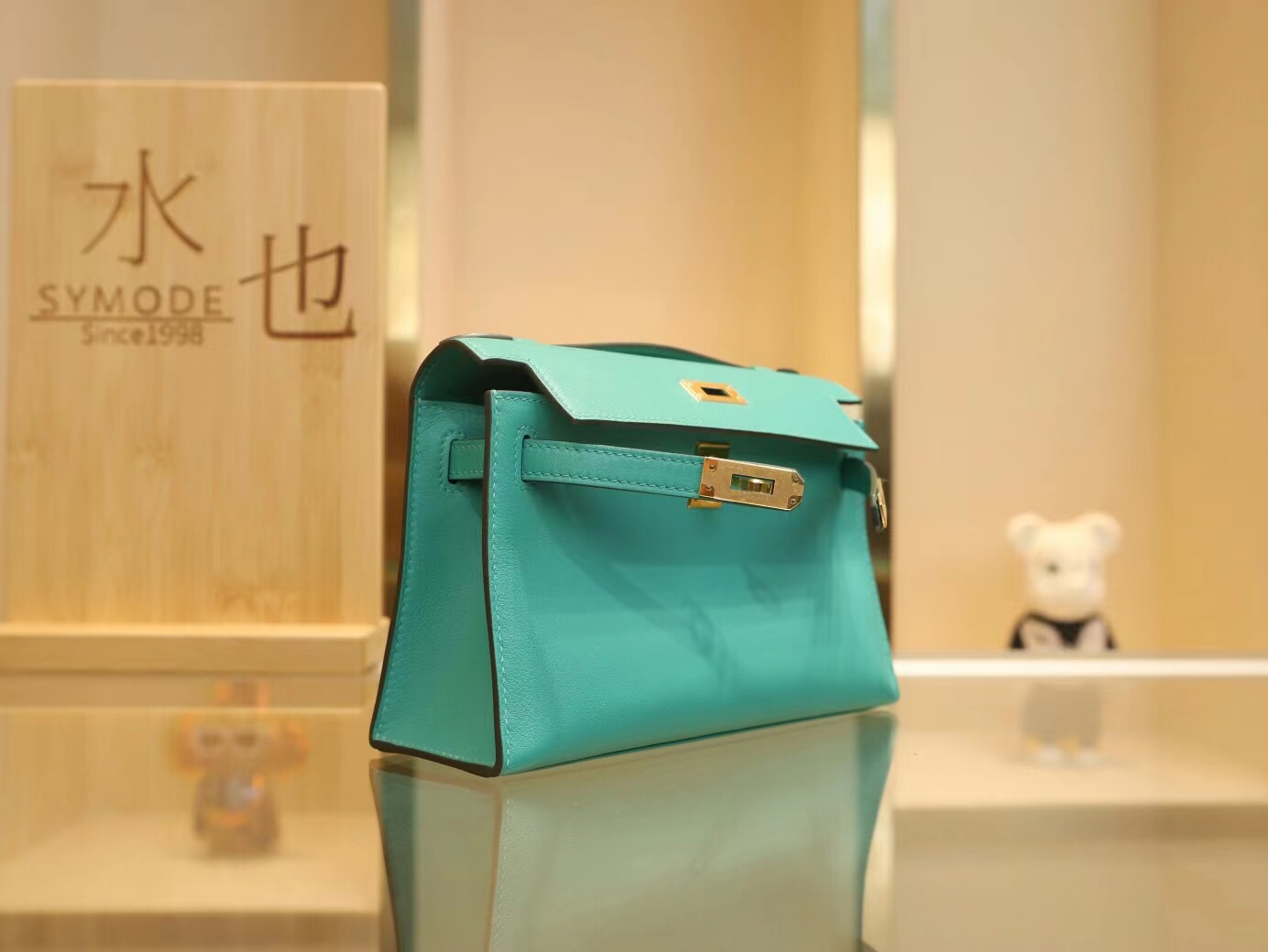 Hermes爱马仕U1维罗纳绿Swift皮迷你凯莉包一代Mini Kelly Pochette22cm