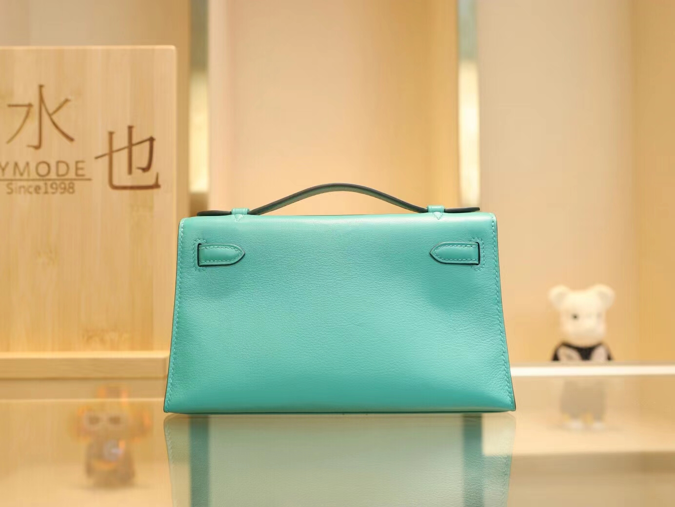 Hermes爱马仕U1维罗纳绿Swift皮迷你凯莉包一代Mini Kelly Pochette22cm