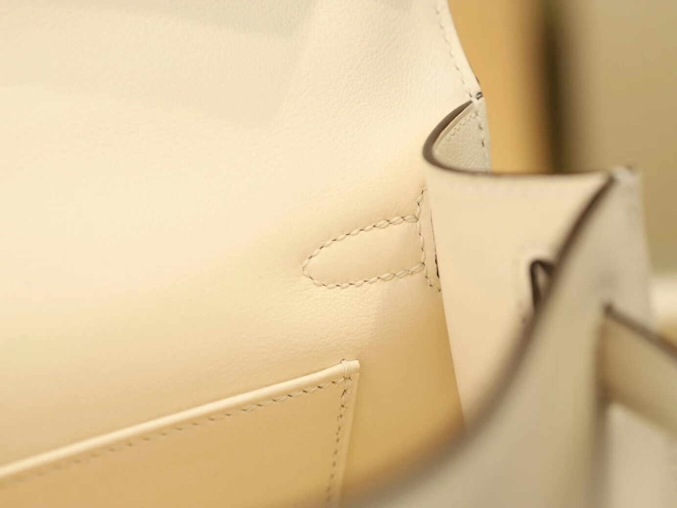 水也名品 Hermes爱马仕I2奶油白Swift皮迷你凯莉包Mini Kelly Pochette22cm
