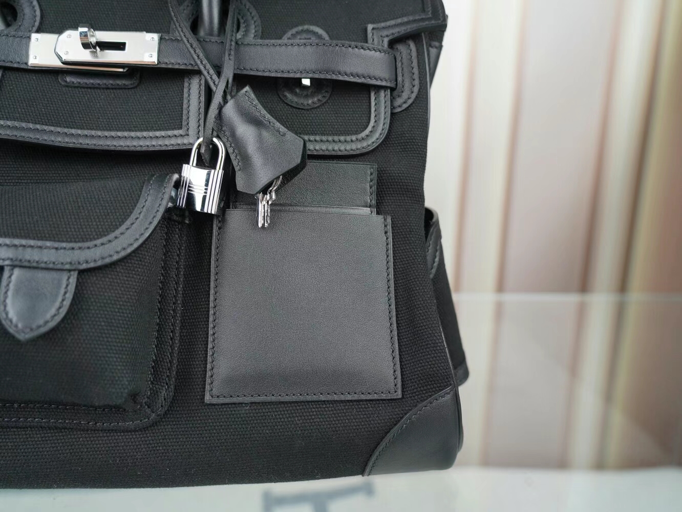 水也名品 Hermes Birkin Cargo 35CM 爱马仕黑色Toile Goeland帆布铂金包