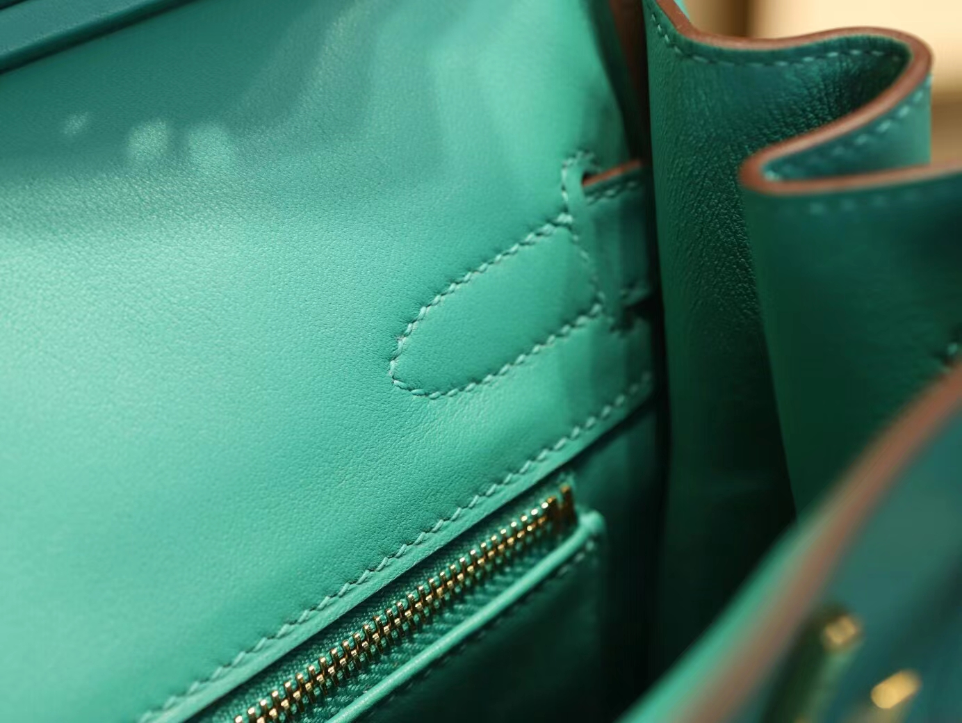全手缝 Hermes爱马仕U1维罗纳绿Vert Verone Swift小牛皮铂金包Birkin30CM