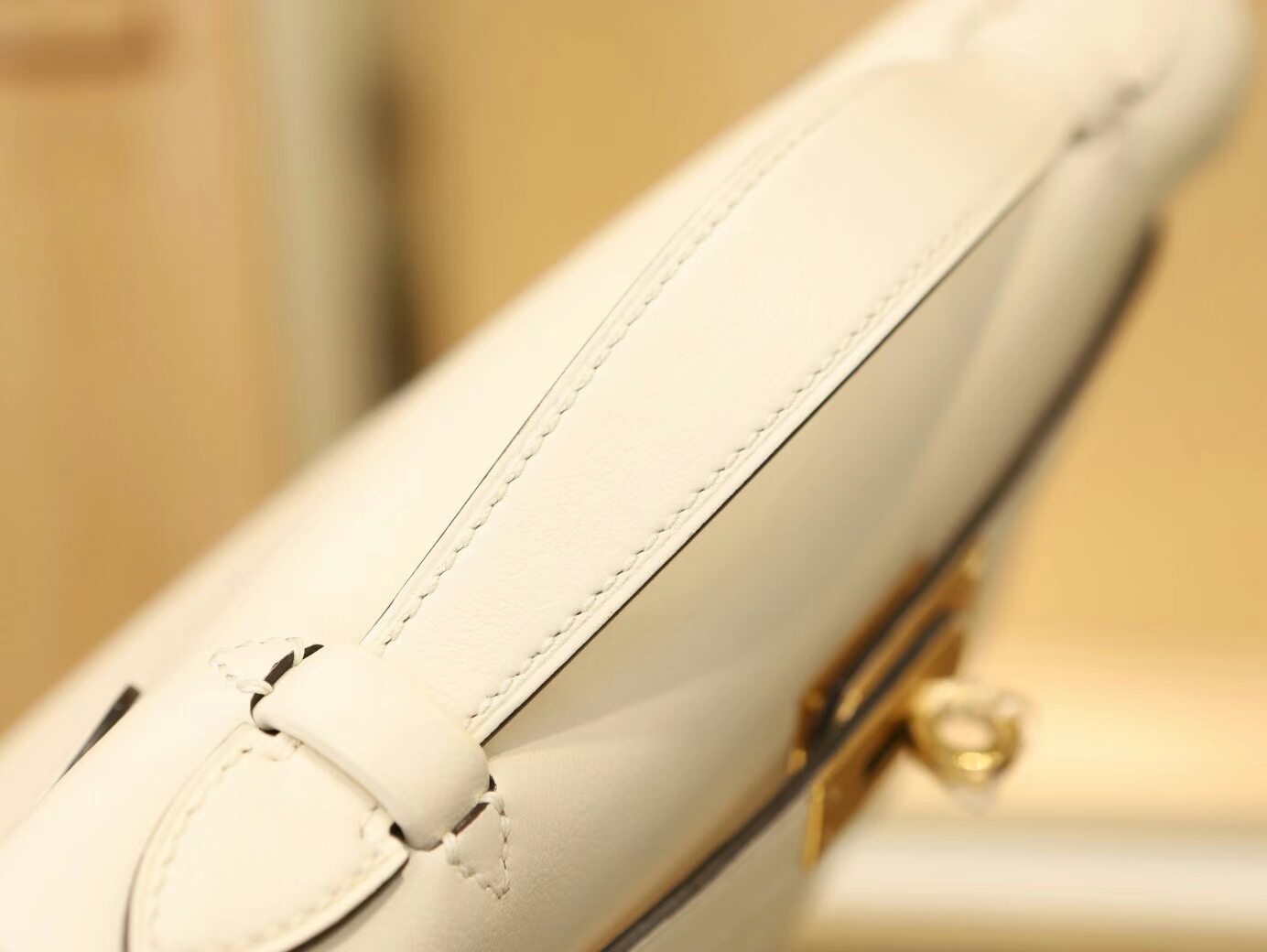 水也名品 Hermes爱马仕I2奶油白Swift皮迷你凯莉包Mini Kelly Pochette22cm