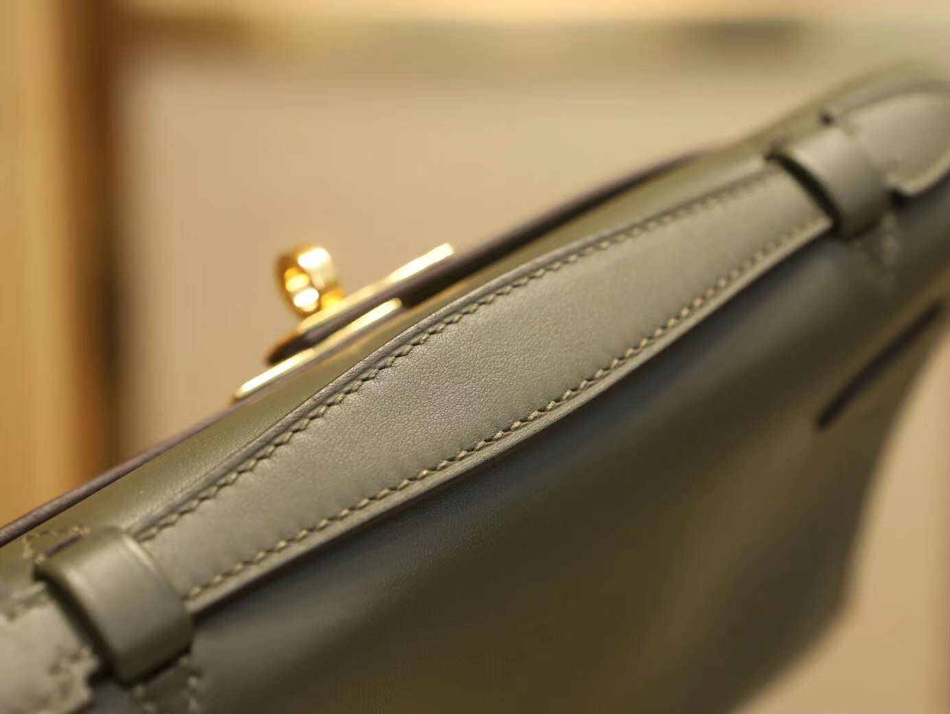 Hermes Mini Kelly Pochette22cm 爱马仕6H橄榄绿Swift皮迷你凯莉包一代 金扣