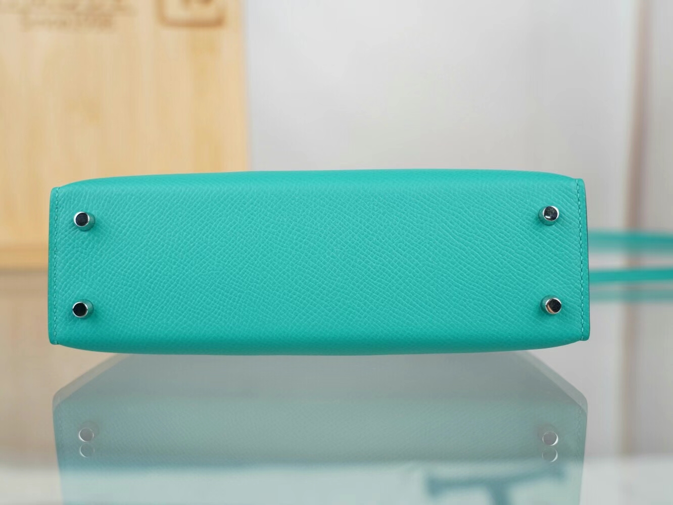 Symode 爱马仕迷你凯莉包二代 Hermes O6玉帝绿Epsom皮Mini Kelly19CM 银扣