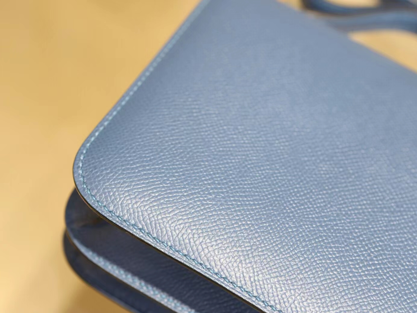 水也名品 Hermes Constance18CM 爱马仕S4深邃蓝Epsom皮康斯坦包 金扣