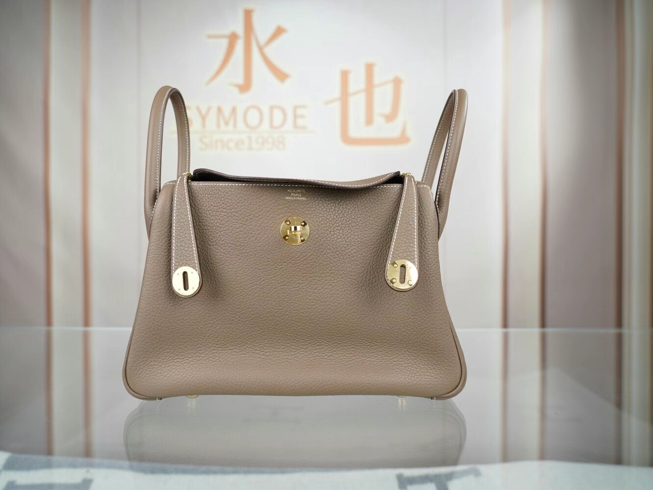 水也名品 Hermes Lindy26CM/30CM 爱马仕CC18大象灰TC牛皮琳迪包 金扣