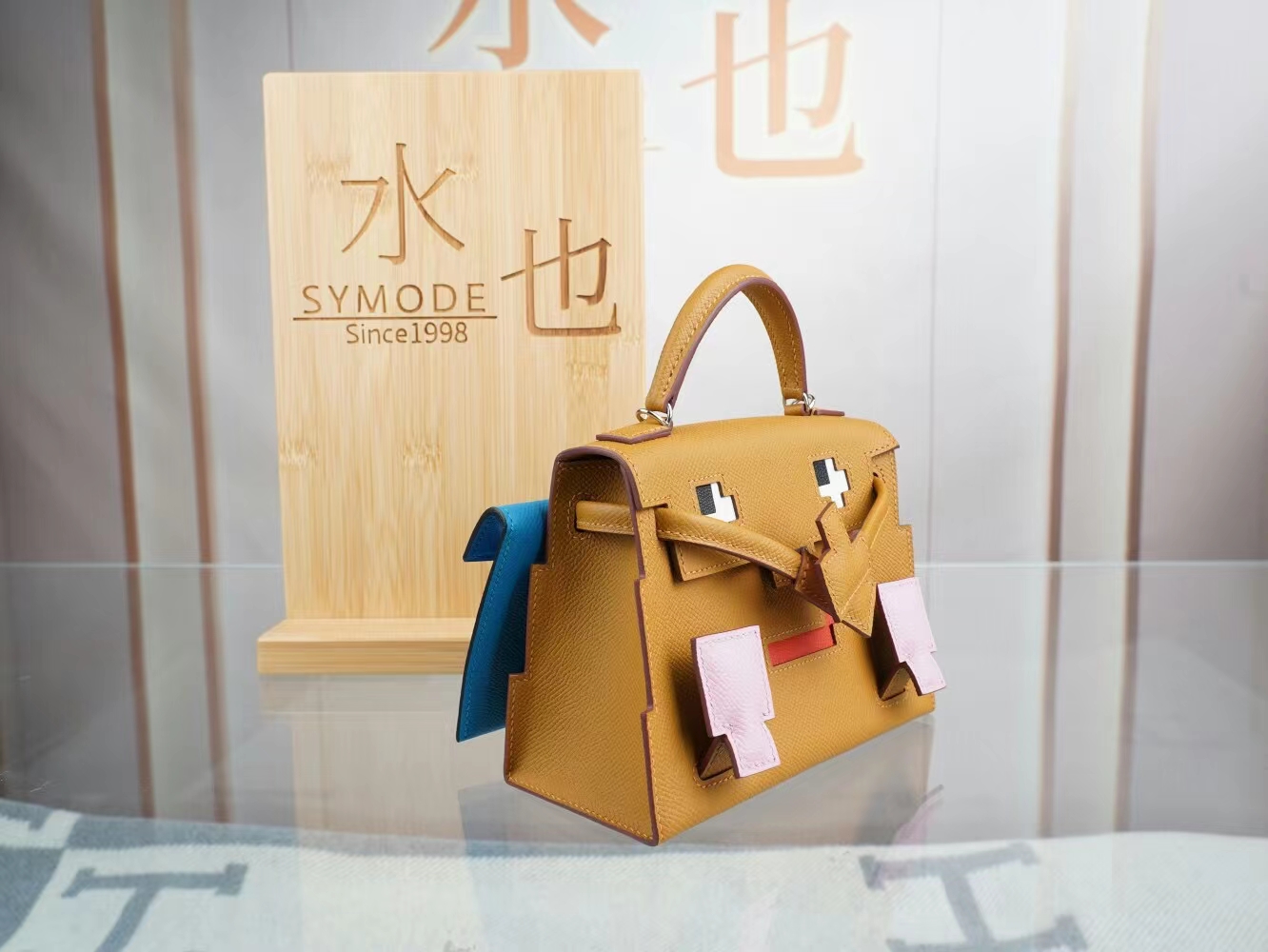 Hermes爱马仕2022新款2S芝麻色Epsom皮马赛克娃娃包Kelly Doll Picto
