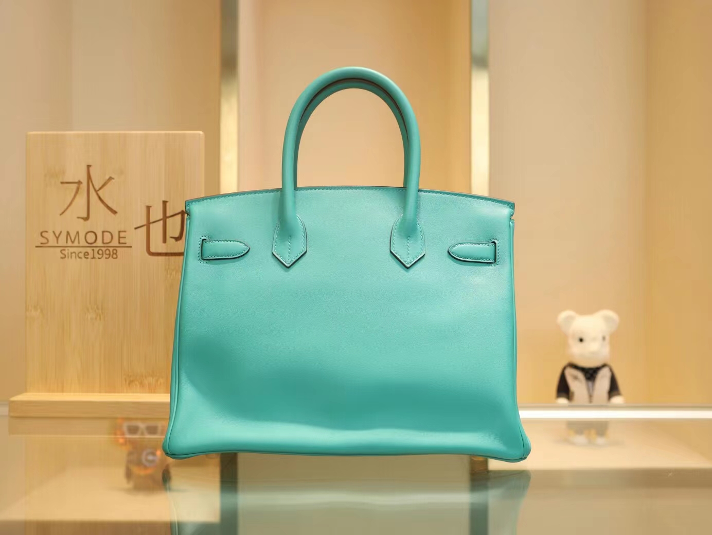 全手缝 Hermes爱马仕U1维罗纳绿Vert Verone Swift小牛皮铂金包Birkin30CM